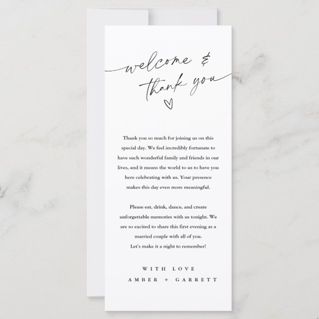 Minimalist Personalized Welcome & Thank You Card (Front)