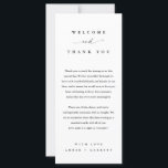 Minimalist Personalized Welcome & Thank You Card<br><div class="desc">Add a thoughtful touch to your wedding reception with these personalized welcome and thank you cards, designed to greet each guest at their seat. These elegant cards express your gratitude for their presence on your special day and set the tone for a memorable celebration. Features: Customizable text color to perfectly...</div>