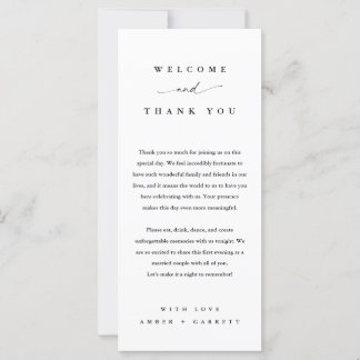 Minimalist Personalized Welcome & Thank You Card