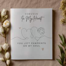 Minimalist Pet Memorial Sympathy Card Paw Print