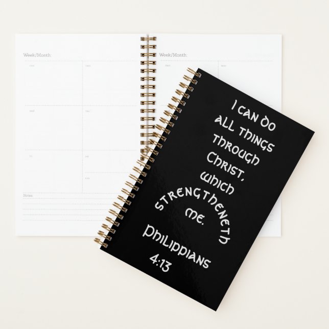 Minimalist Philippians 4:13 Bible Verse  Planner (Display)