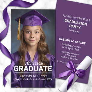 Minimalist Photo 8th Grade Grad Enclosure Card