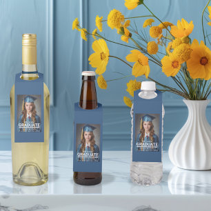 Minimalist Photo 8th Grade Graduation Announcement Bottle Hanger Tag