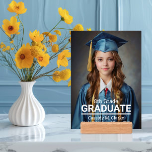 Minimalist Photo 8th Grade Graduation Announcement Holder