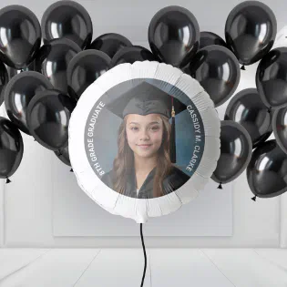 Minimalist Photo 8th Grade Graduation Balloon