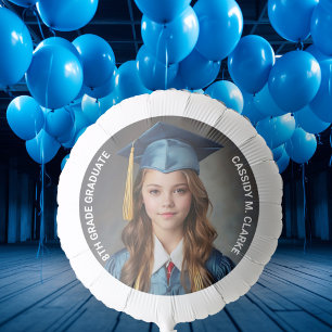 Minimalist Photo 8th Grade Graduation Balloon