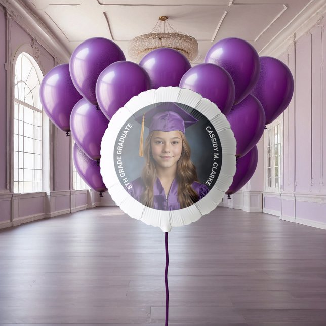 Minimalist Photo 8th Grade Graduation Balloon (Creator Uploaded)