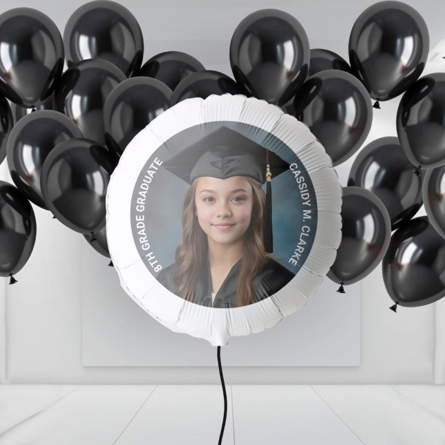 Minimalist Photo 8th Grade Graduation Balloon (Creator Uploaded)