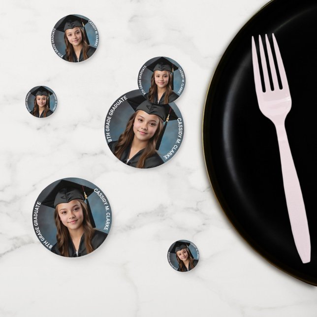 Minimalist Photo 8th Grade Graduation Confetti (Creator Uploaded)