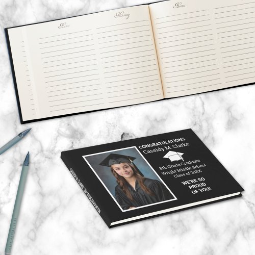 Minimalist Photo 8th Grade Graduation Guest Book