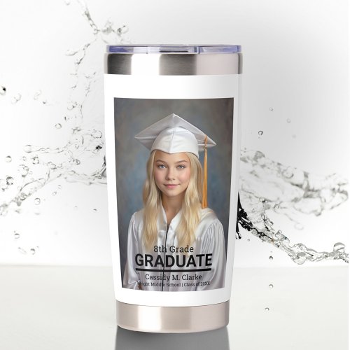 Minimalist Photo 8th Grade Graduation Insulated Tumbler