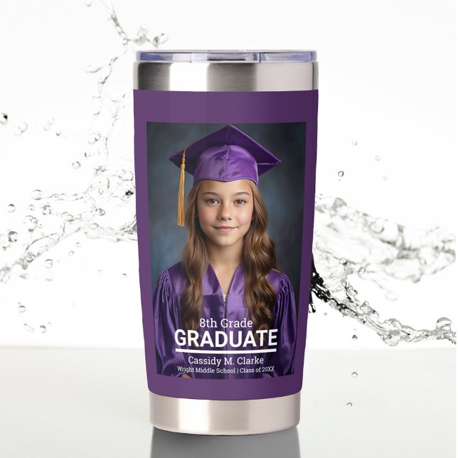 Minimalist Photo 8th Grade Graduation Insulated Tumbler (Creator Uploaded)