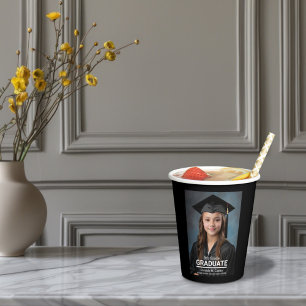 Minimalist Photo 8th Grade Graduation Paper Cups
