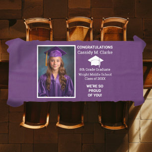 Minimalist Photo 8th Grade Graduation Tablecloth