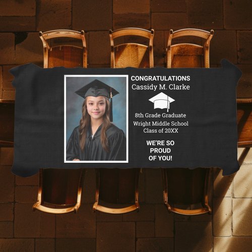 Minimalist Photo 8th Grade Graduation Tablecloth