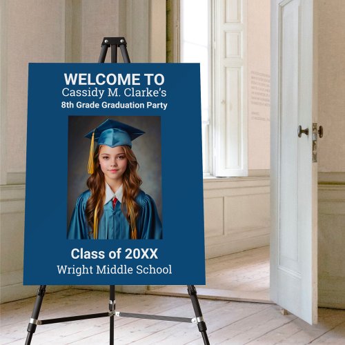 Minimalist Photo 8th Grade Graduation Welcome Sign