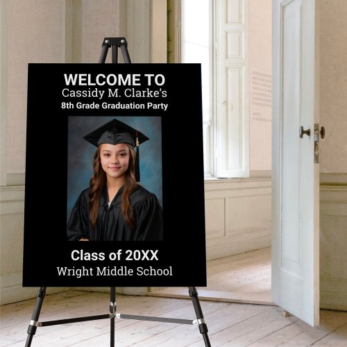 Minimalist Photo 8th Grade Graduation Welcome Sign