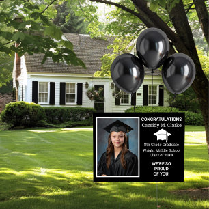 Minimalist Photo 8th Grade Graduation Yard Sign