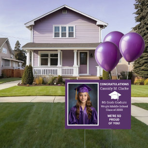 Minimalist Photo 8th Grade Graduation Yard Sign