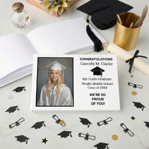 Minimalist Photo 8th Grade Graduation Yard Sign Guest Book