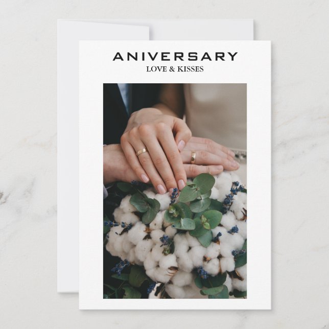 Minimalist Photo Anniversary Card – Modern Gift (Front)