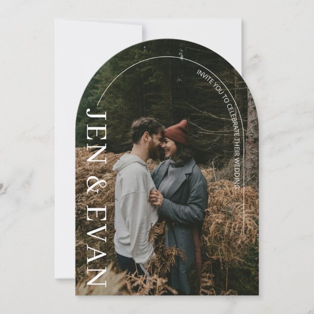 Minimalist Photo Arch Wedding Invitation (Front)