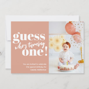Minimalist Photo Baby 1st Birthday Invitation