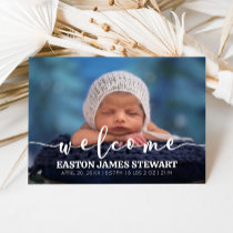 Minimalist Photo Baby Birth Announcement Card