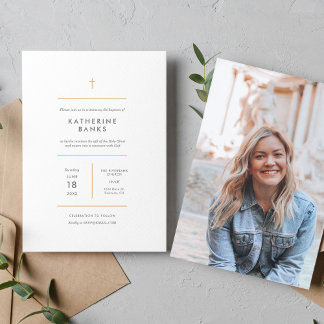 Minimalist Photo Baptisim Invitation