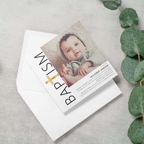 Minimalist Photo Baptism Invitation