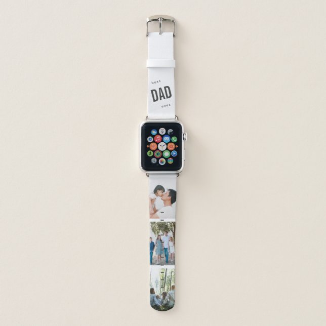 Minimalist Photo Best Dad Ever Father's Day Apple Watch Band (Front)
