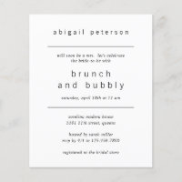 Minimalist Photo Budget Bridal Brunch Invitation