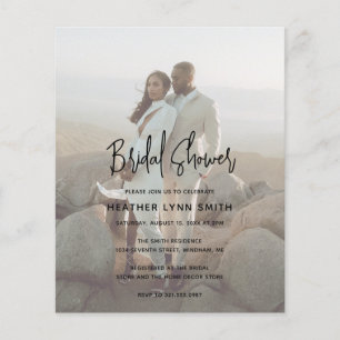 Minimalist Photo Budget Bridal Shower Invite Flyer