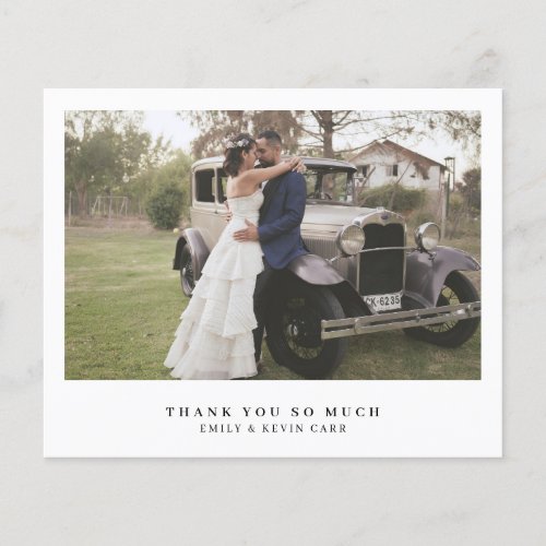 Minimalist Photo Budget Wedding Thank You Card