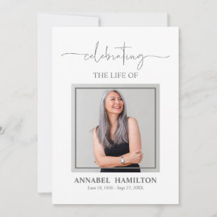 Minimalist Photo Card For Memorial Service