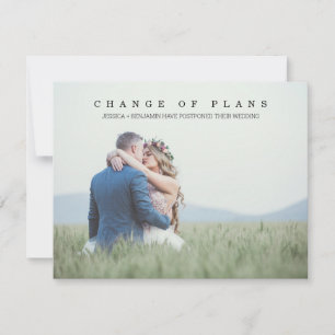 Minimalist Photo Change of Plans Postcard