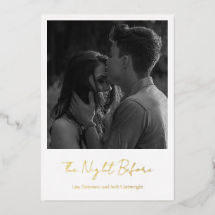 Minimalist Photo Classic Rehearsal Dinner Foil Invitation