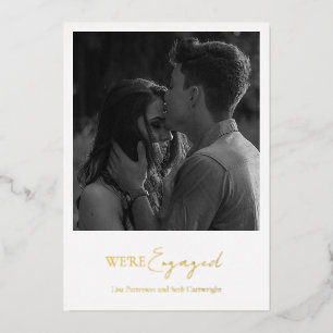 Minimalist Photo Classic Wedding Engagement Party Foil Invitation
