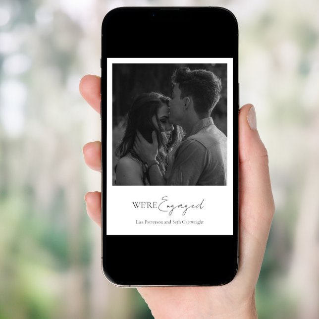 Minimalist Photo Classic Wedding Engagement Party Invitation (Front Digital)