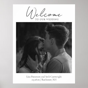 Minimalist Photo Classic Wedding Welcome Sign