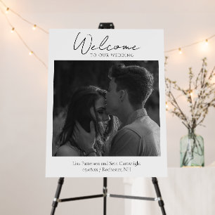 Minimalist Photo Classic Wedding Welcome Sign