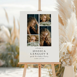 Minimalist Photo Collage 40th Birthday Foam Board