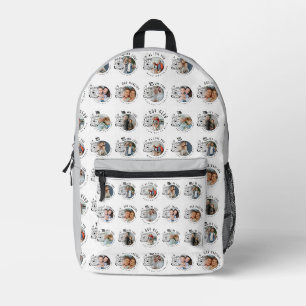 Minimalist Photo Collage Gifts For Grandson Printed Backpack
