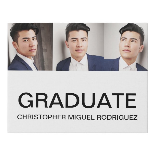 Minimalist Photo Collage Graduation Faux Canvas Print (Front)