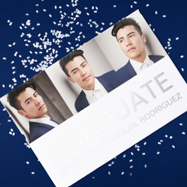 Minimalist Photo Collage Graduation Foil Guest Book (Creator Uploaded)