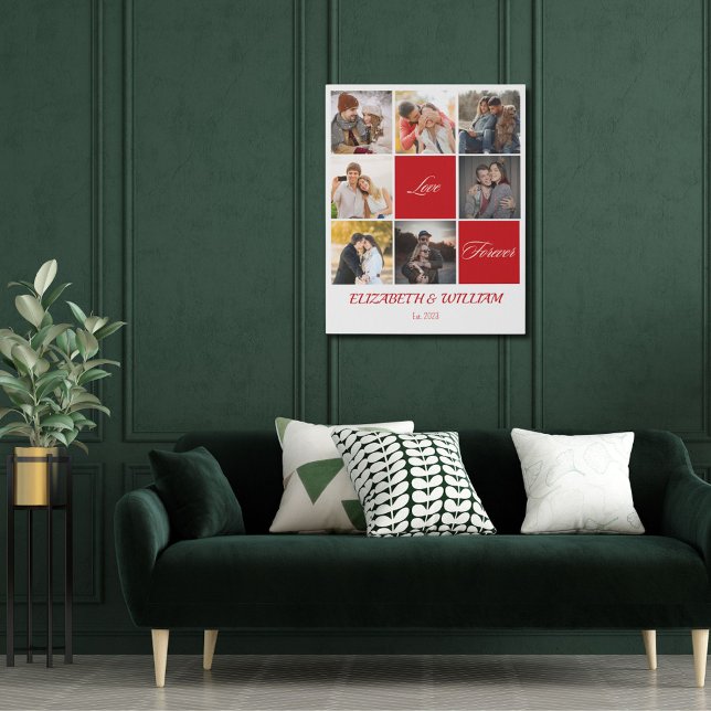 Minimalist Photo Collage Personalized Name Canva  Faux Canvas Print (it's a keepsake that will keep the essence of your memories alive)