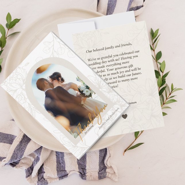 Minimalist Photo Collage Wedding Thank You Card (Minimalist Photo Collage Wedding Thank You Card)