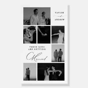 Minimalist Photo Collage Wedding Welcome  Foam Board