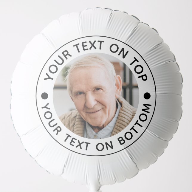 Minimalist Photo Custom Text Colors Balloon (Front)