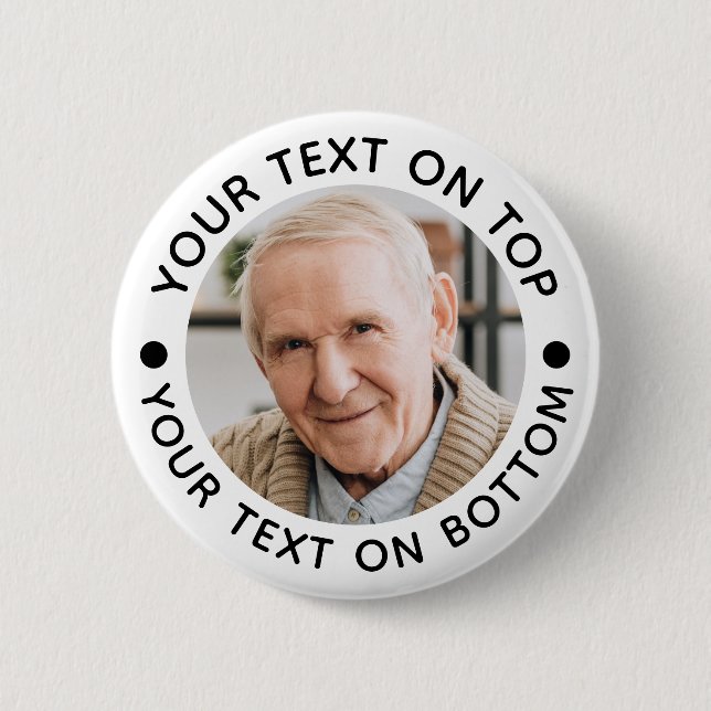 Minimalist Photo Custom Text Colors Button (Front)
